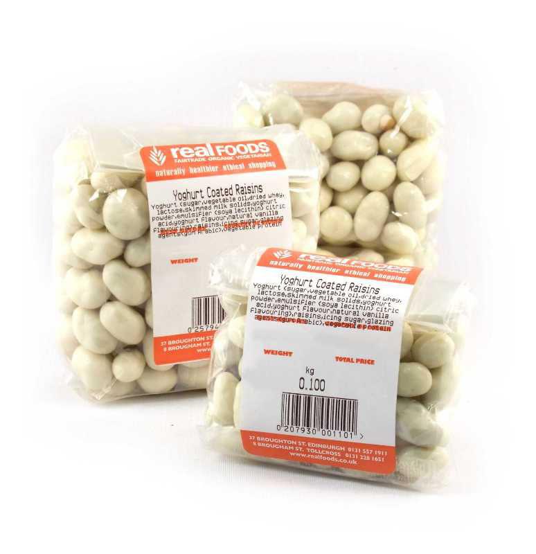 yoghurt coated raisins real foods packets